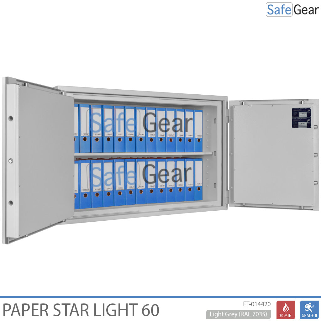 Paper Star Light 60 Document Safe - 28 Binders - Burglary Test S2 / Fire Test 30m