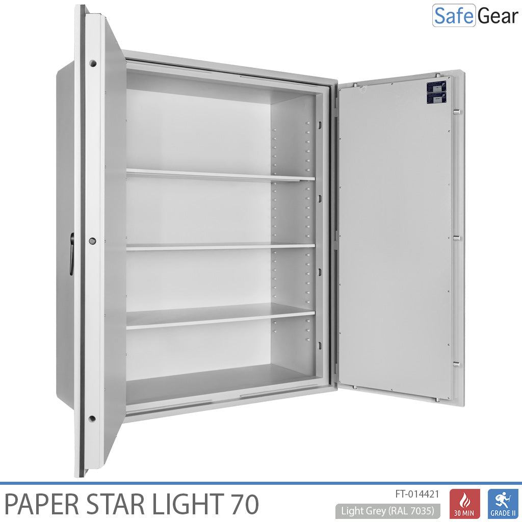 Paper Star Light 70 Document Safe - 56 Binders - Burglary Test S2 / Fire Test 30m