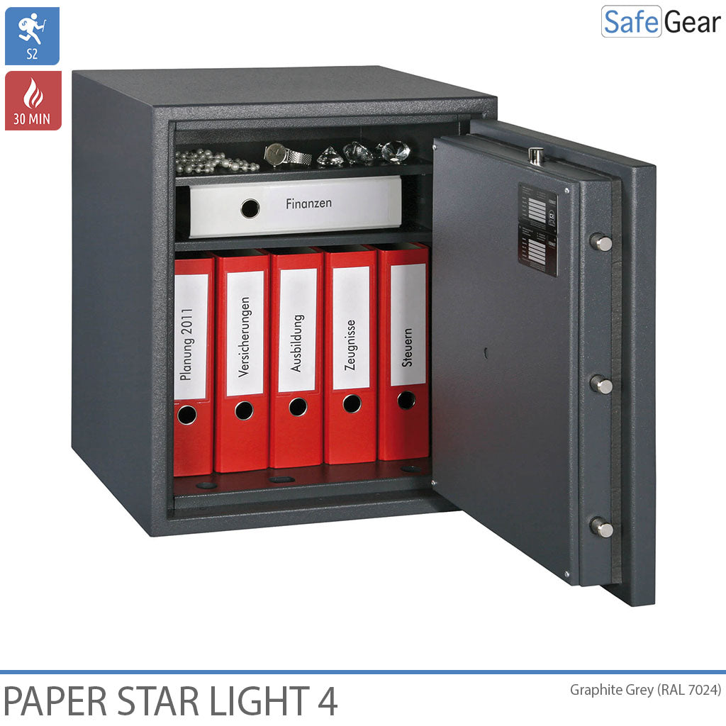 Paper Star Light 4 Fire Safe - 7 Binders - Burglary Test Grade S2 / Fire Test 30 min