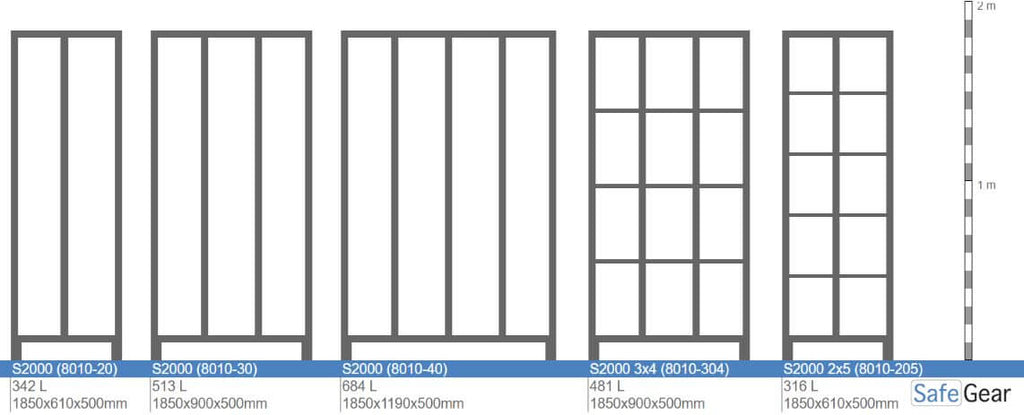 Changing room S2000 with 4 compartments (8010-40) - padlock
