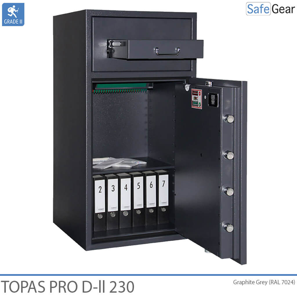 Topas Pro D-II 230 Deposit Safe (229 L) - Burglary Test D-II - Code Lock with 9 user codes