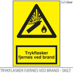 Pressure cylinders removed in case of fire Sign - 297 mm x 210 - Plastic