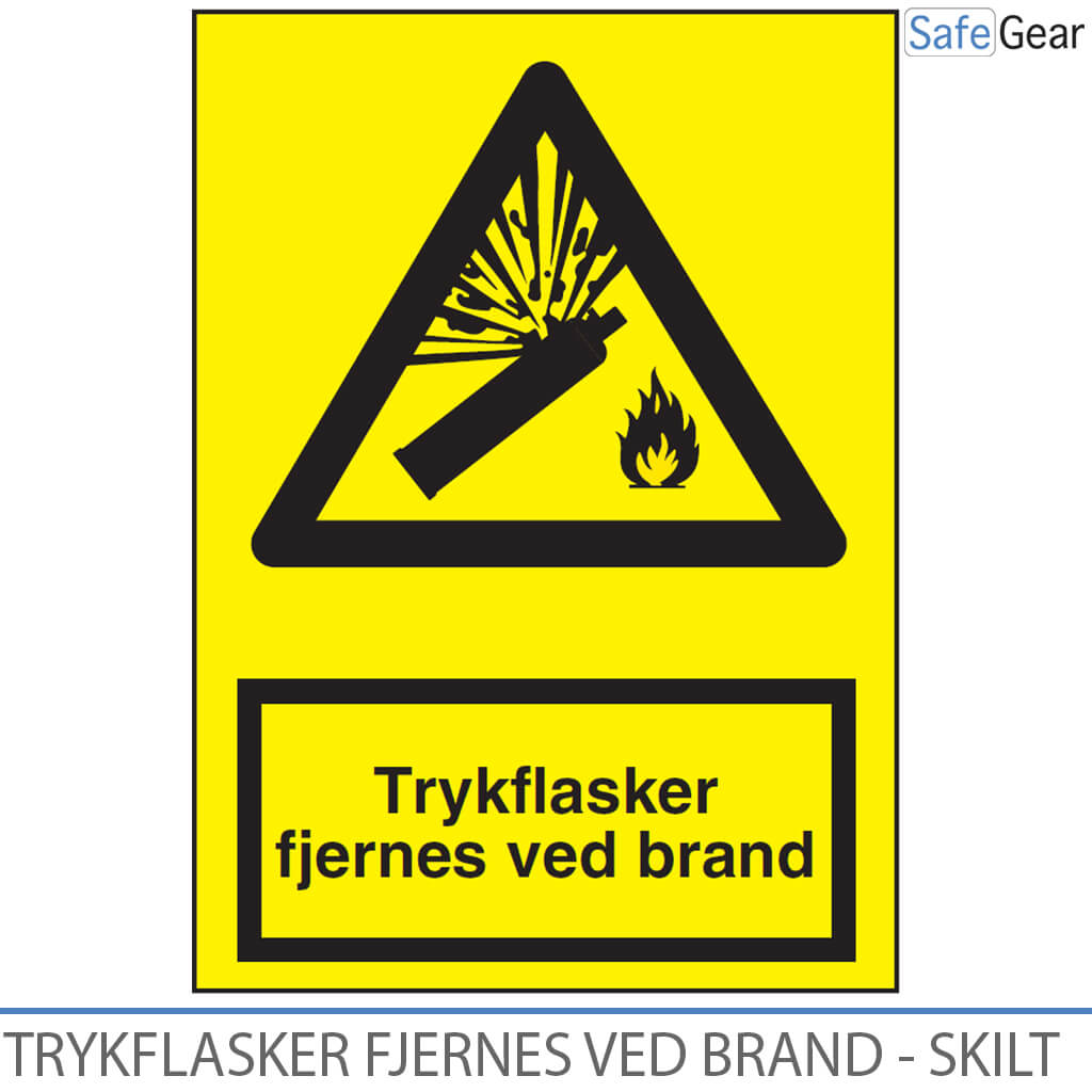 Pressure Cylinders Removed in Case of Fire Sign - 297 mm x 210 mm - Self-Adhesive Vinyl