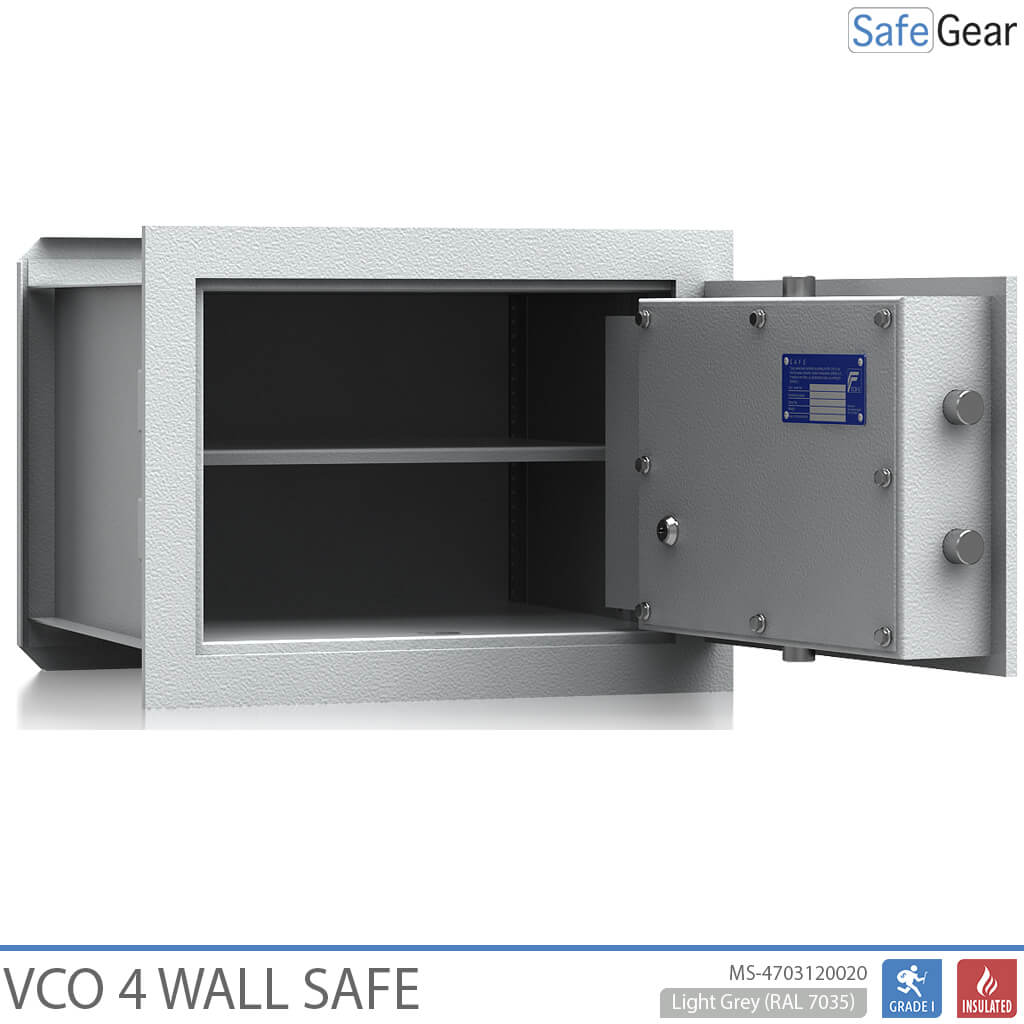 VCO 4 Wall Safe (32 L) - Burglary Test Grade 1 - Light Grey - Code Lock